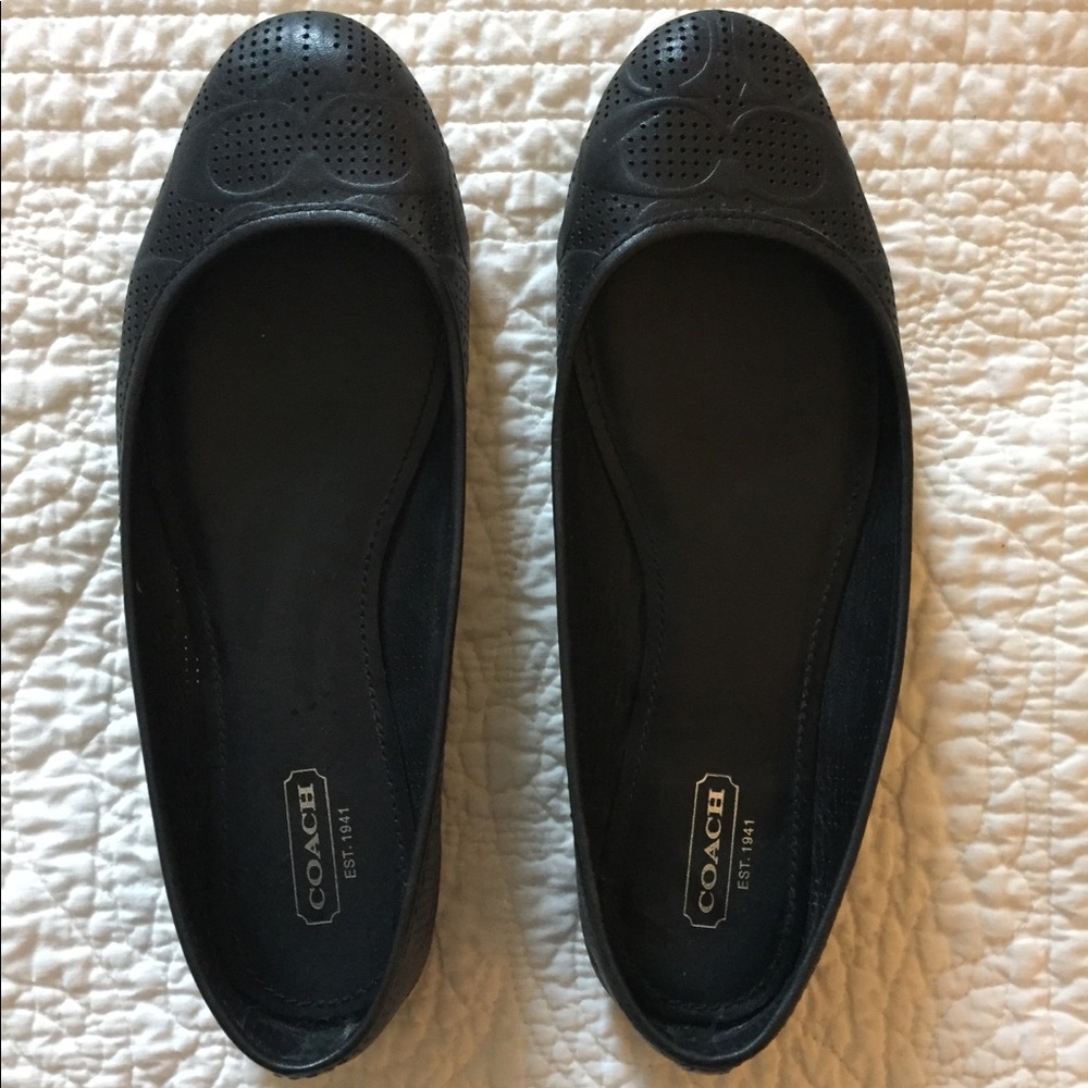 Coach Perforated Leather Ballet Flats